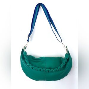 Anthropologie Peppa Convertible Sling Bag w/ Adjustable Crossbody Green Blue